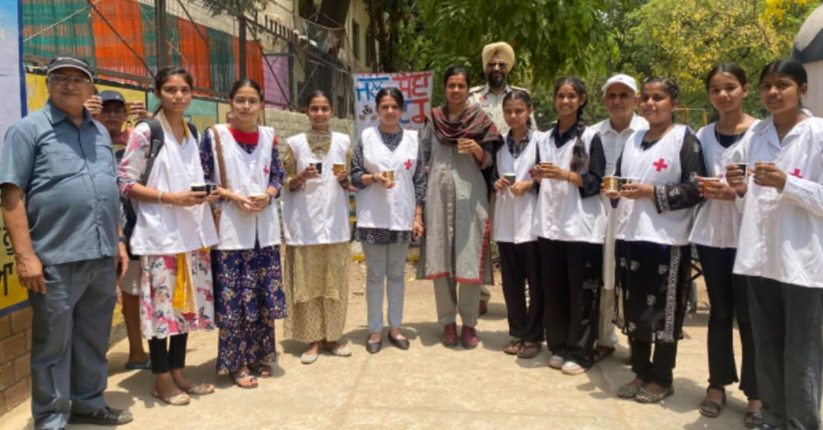 Red Cross volunteers provided water service during voting